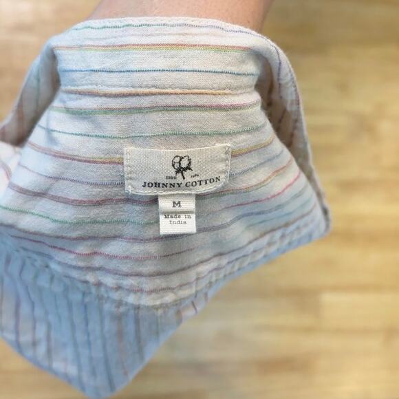 Johnny Cotton 100% Cotton Button Down Striped M‎ - Picture 3 of 4
